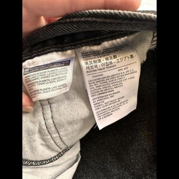 VTG Levis 505 Jeans Mens 35x32 Black Denim Regular Fit Straight Leg Mid Rise 90s - Picture 7 of 9